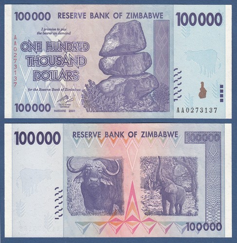 Simbabwe zimbabwe 100 000 - zimbabwe, 100.000