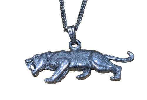 Ciondolo peltro argento - argento, tigre