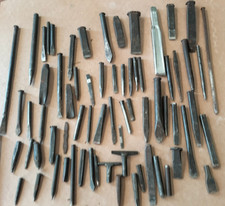 Lotto Antichi Attrezzi Scalpelli Punteroli Incisori Forgiati a Mano Artigianali