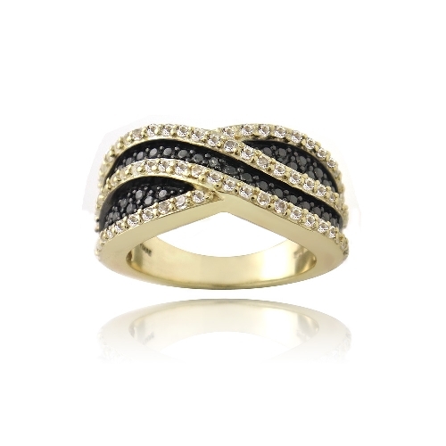 Anello curva accento diamante