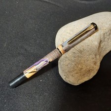 Penna Stylo "Pelikan" Culture Pen 90s vintage. Resina stampata, fermaglio dorato