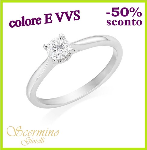 Anello solitario oro - oro, bianco