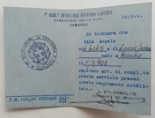 Tessera cacciatori delle alpi - cacciatori,