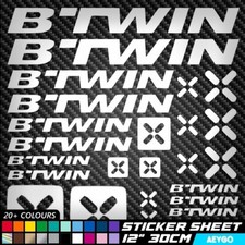 25x BTWIN Vinile Decalcomania Adesivi Foglio Telaio Bici Ciclismo Bicicletta MTB MX