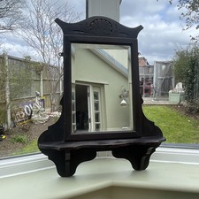 Antico specchio piatto originale Arti e Mestieri 1900 circa con volpe grande patina