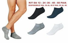 60 PAIA CALZINI FANTASMINI UOMO DONNA ALLA CAVIGLIA IN COTONE MISURA 35/40 40/46