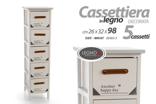 Cassettiera cassetti legno - cassettiera, 5