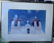 Chiesa di San Francisco de Asis Pueblo dorata, quasi nuova - acquerello originale - Rita Schaefer