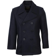 Mil-Tec US Navy Cappotto Uomo Pea - Giacca Misto Lana Blu Scuro