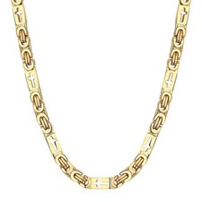 Collana Uomo Oro 750 Placcato Acciaio Inox 18 Carato Catena Reale Impermeabile