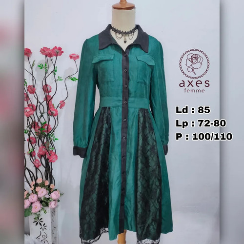 Abito camicia verde axes - camicia, femme