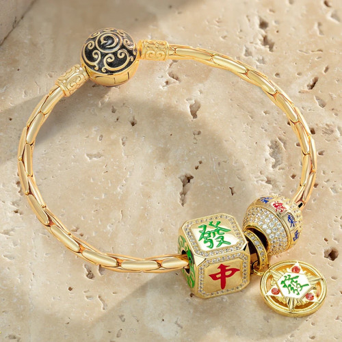 Set bracciale charms mahjong - set,