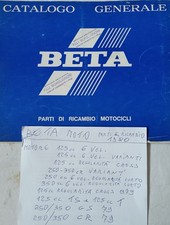 BETA Catalogo Generale Parti Di Ricambio Motocicli Beta Edizione 1980