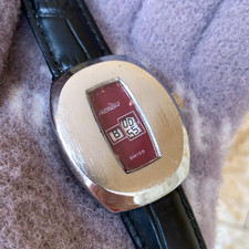 OROLOGIO ACTION DISK JUMP HOUR ANNI 70 VINTAGE SPACE AGE ROSSO 32MM...