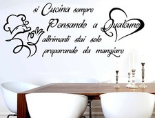 WALL STICKERS ADESIVI MURALI CUCINA KITCHEN SI CUCINA SEMPRE PENSANDO A QUALCUNO