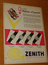 ZENITH OROLOGIO REGINA QUADRI ANNO 1953 ANNI '50  PUBBLICITA ADVERTISING WERBUNG