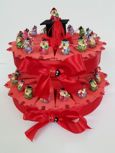 Torta bomboniera laurea gufi - torta,