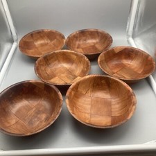 Lot Of 6 Vintage Bamboo Wooden