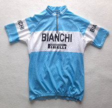 Maglia Riproduzione Shirt Ciclismo M Vintage Bianchi Pirelli  Coppi Azzurro _B3
