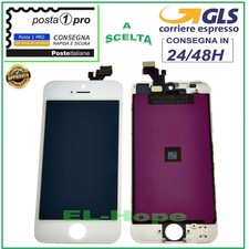 TOUCH SCREEN LCD DISPLAY RETINA PER APPLE IPHONE 5 SCHERMO BIANCO + FRAME