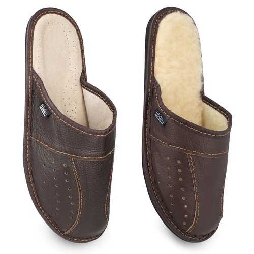 Ciabatta uomo pelle - , marrone