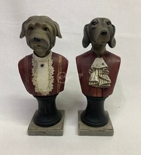 Coppia statuine busti cani in