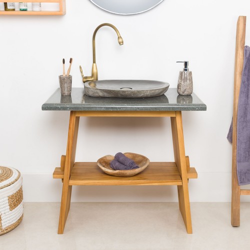 Lavabo legno teak zen 80 - lavabo, di