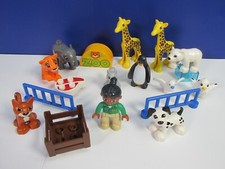 ORIGINALE lego DUPLO ZOO KEEPER SAFARI ANIMALE FIGURE SET leone giraffa orso polare