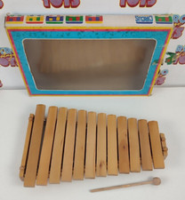 XILOFONO IN LEGNO VINTAGE CON SCATOLA CIRCUS ANNI 80 STRUMENTO MUSICALE GIOCO