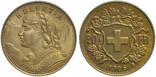 Svizzera marengo 20 franchi - -,