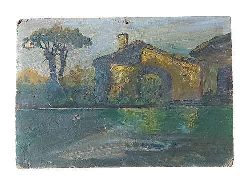 Paesaggio con cascina nel - paesaggio,