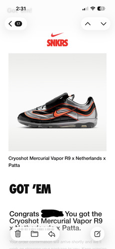 Nike cryoshot mercurial - ds,