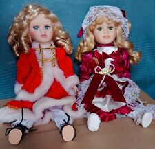 LOTTO 2 BAMBOLE VINTAGE NATALE NATALIZIE cm 30 BIONDE RICCAMENTE VESTITE MELODY