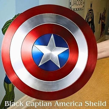 Scudo Capitan America fatto a mano antico scudo armatura metallo cosplay Hall...
