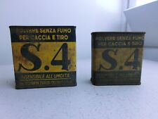 Vintage 2 Scatole in Latta Polvere per Caccia/Tiro"Soc. Bombrini Parodi Delfino"