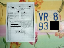 Targa originale in plastica VR