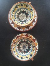 Servizio Da The O Caffe Da 2 Ceramiche Maioliche Dipinte A Mano Fabriano