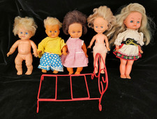 Lotto 5 Bambole Sebino Rubbertoys Vintage epoca anni 60/70 collezione PVC-XXX