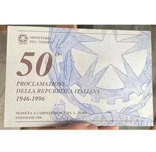 10000 LIRE 1996 PROCLAMAZIONE REPUBBLICA ITALIANA ARGENTO SILVER UNC IN FOLDER