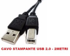 Cavo usb 2.0 nero per stampante 2mt