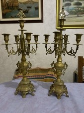 Bellissima Coppia Di Candelabri In Ottone 5 fiamme in ottime condizioni