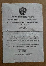 1833 COLLI EUGANEI  TEOLO DECRETO REGNO LOMBARDO VENETO