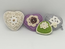 Set 4 Portachiavi Uncinetto A Forma Di Cuore Da Appendere In Auto porte casa ecc