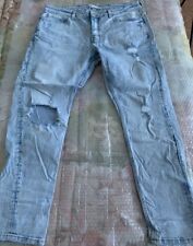 Jeans Uomo Zara Blu Chiaro Dèlavè Tg 46 Strappi