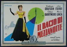 fotobusta pittorica film IL BACIO DI MEZZANOTTE Kathryn Grayson Mario Lanza 1951