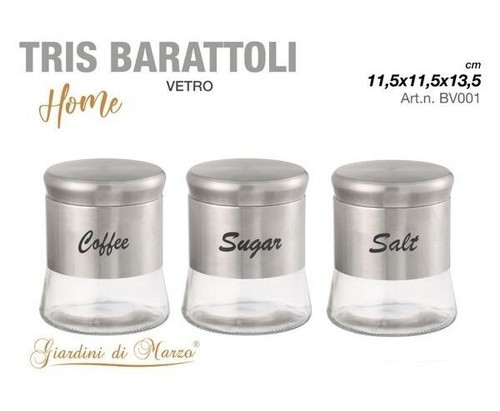 Tris barattoli vetro - di, per
