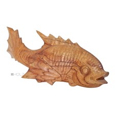Pesce Intagliato Teak Legno