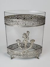 PARTICOLARE VASO IN CRISTALLO CON APPLICAZIONI BAGNATE IN ARGENTO SEC.XX