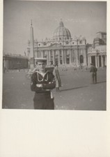B5 - Foto Photo Fotografia Anni 50 - Marinaio a Roma Uniforme