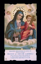 antico santino cromo-holy card ediz.AR n.865 MADONNA DEL CARMELO-ROMA